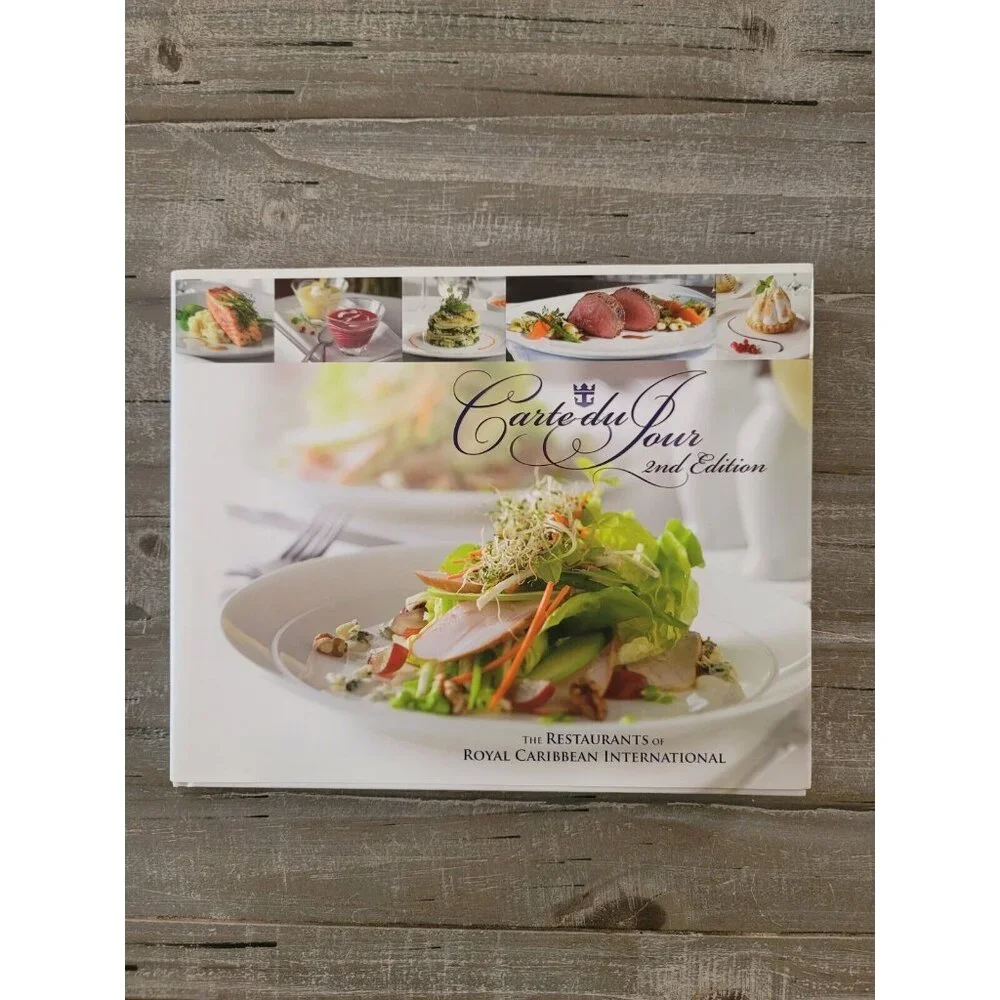 Carte Du Jour Royal Caribbean Restaurants Hardcover Book & Apron Cookbook Cruise